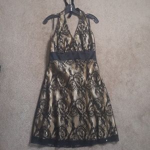 Jones NY black lace halter dress
